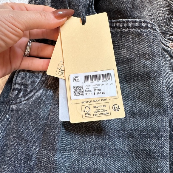 Scotch & Soda NWT Men’s 32x32 Dean Loose Jeans in Dark Grey / Black Wash - Picture 4 of 5